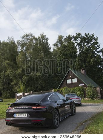 Minsk, Belarus - September 2, 2018: Porsche Panamera E-hybrid On Porsche Exprerience Road Tour