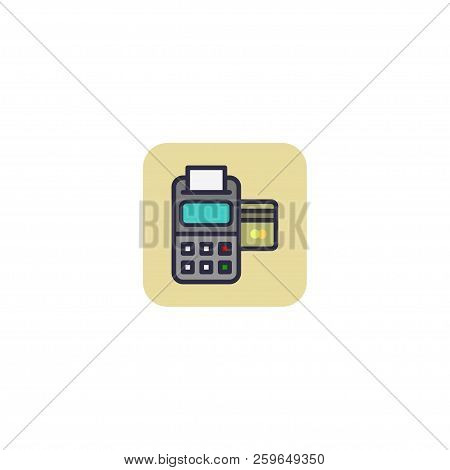 Terminal Confirms The Payment. Transaction Approval Process Inserted Credit Card.