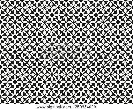 Japanese Seamless Pattern.japanese Tenugui. Vector. Pattern Of Rice