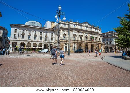 Milan, Italy, June, 7, 2017 - Teatro Alla Scala (theatre La Scala). Is The Main Opera House In Milan