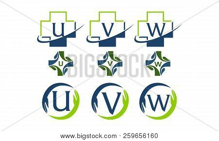 Medical Herbal Template Set Logo Design Vector