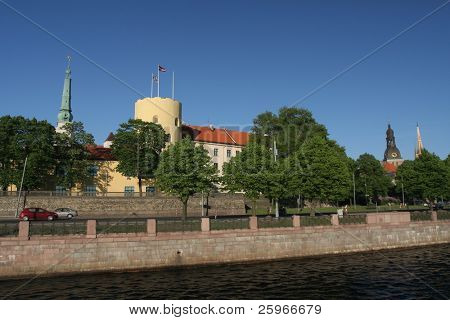 Palazzo di riga, uno dei più popolare del turismo oggetti a Riga, capitale della Lettonia, paesi baltici, Europa.
