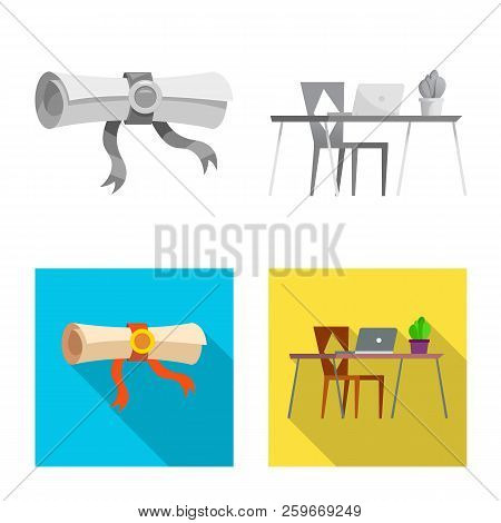 Vector Design Of Education And Learning Icon. Set Of Education And School Vector Icon For Stock.