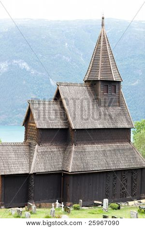 Urnes stave คริสตจักร ครินอร์เวย์ไม้ทั่วไป - ส่วนหนึ่งขององค์การยูเนสโก Sogn Fjordane นอร์เวย์