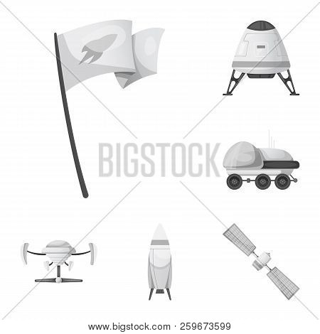 Vector Design Of Mars And Space Logo. Set Of Mars And Planet Stock Symbol For Web.