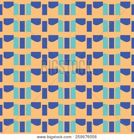 Seamless Pattern Background With Geometric Shapes, Colorful Illustration
