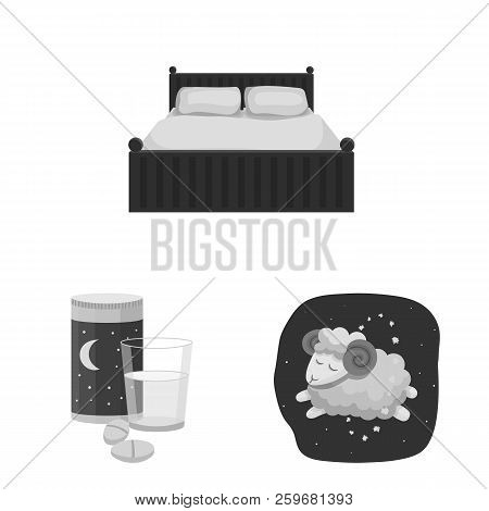 Vector Design Of Dreams And Night Logo. Collection Of Dreams And Bedroom Stock Vector Illustration.