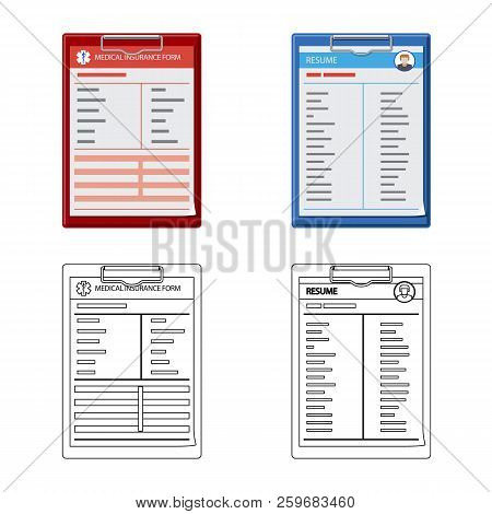 Vector Design Of Form And Document Sign. Collection Of Form And Mark Vector Icon For Stock.