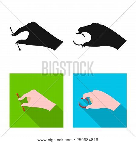 Vector Design Of Touchscreen And Hand Sign. Set Of Touchscreen And Touch Vector Icon For Stock.