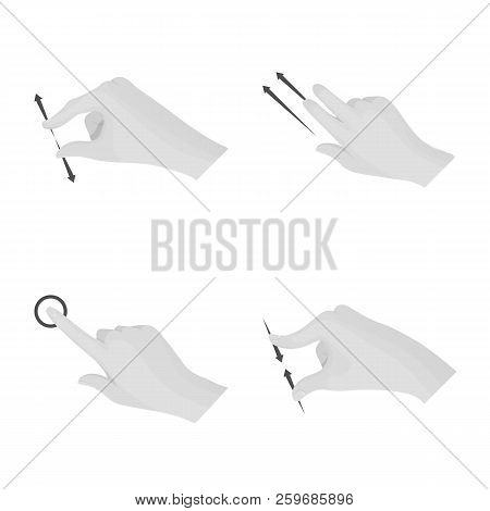Vector Illustration Of Touchscreen And Hand Logo. Set Of Touchscreen And Touch Vector Icon For Stock