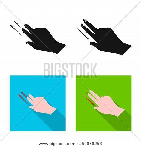 Vector Design Of Touchscreen And Hand Symbol. Set Of Touchscreen And Touch Vector Icon For Stock.