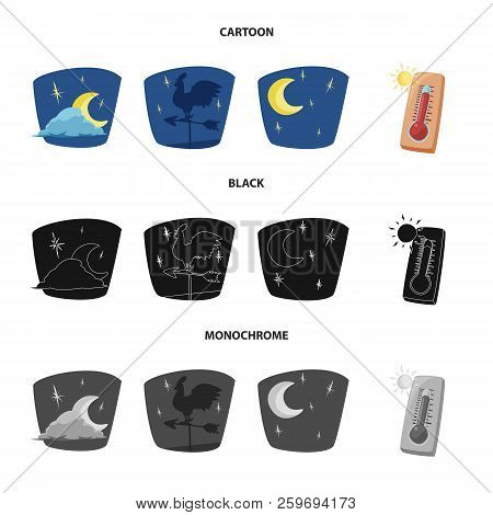 Vector Design Of Weather And Climate Icon. Set Of Weather And Cloud Stock Vector Illustration.