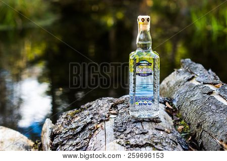 Minsk Region, Belarus - September 19, 2016: A Bottle Of Belarussian Vodka 