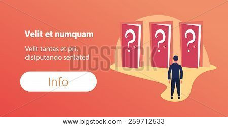 Confused Businessman Thinking Question Marks Right Way Strategy Concept Business Man Problem Solutio