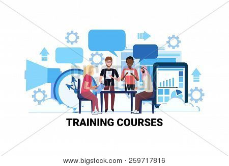 Mix Race People Studying Online Training Courses Concept People Learning Internet Webinar Male Femal