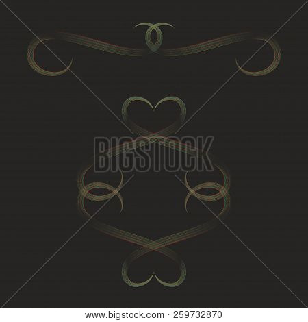 Set Of Two Lines Docoration Elements Different Colors