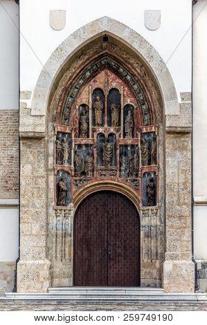Portal Of The St. Mark's Church In Zagreb, Croatia