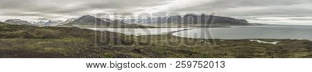 Panoramic View Of Miklavatn Lake And Mountains On Tröllaskagi, Iceland