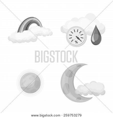 Vector Design Of Weather And Climate Symbol. Collection Of Weather And Cloud Stock Vector Illustrati