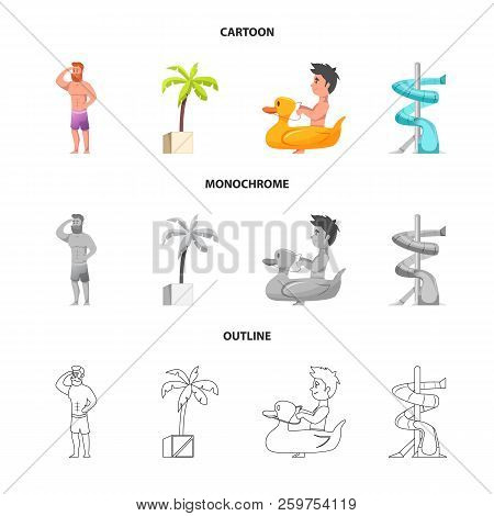 Vector Design Of Pool And Swimming Logo. Collection Of Pool And Activity Stock Symbol For Web.