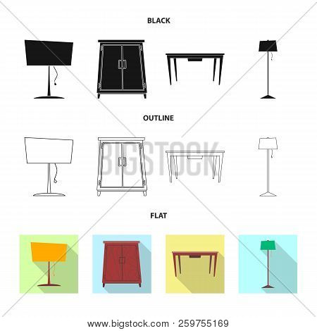 Vector Design Of Furniture And Apartment Icon. Set Of Furniture And Home Stock Symbol For Web.