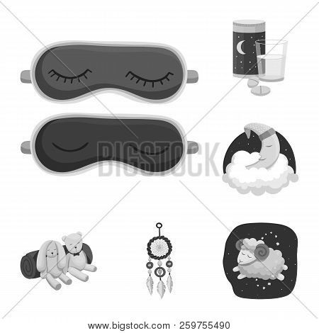 Vector Illustration Of Dreams And Night Sign. Collection Of Dreams And Bedroom Vector Icon For Stock