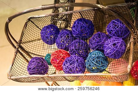 Set Or Rolls Of Colotful String In The View