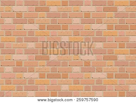 Brick Wall. Red Brick Building Seamless Pattern. Vector