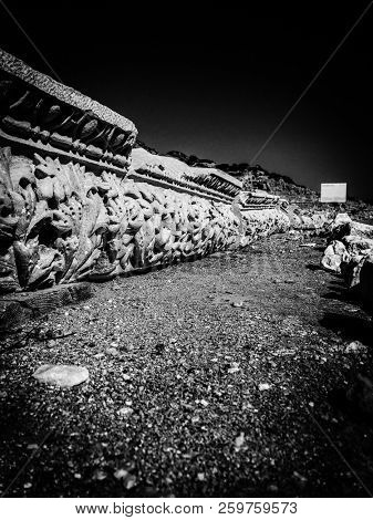 Ruins and archaeological site of Knidos, city of ancient greece  