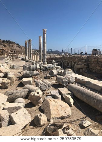 Ruins and archaeological site of Knidos, city of ancient greece  