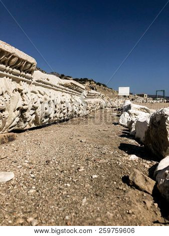 Ruins and archaeological site of Knidos, city of ancient greece  