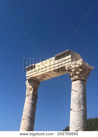 Ruins and archaeological site of Knidos, city of ancient greece  