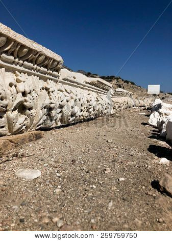 Ruins and archaeological site of Knidos, city of ancient greece  