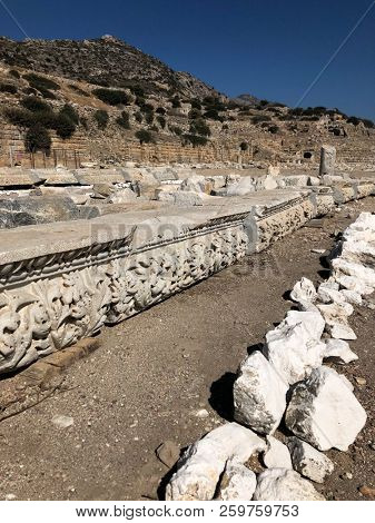 Ruins and archaeological site of Knidos, city of ancient greece  