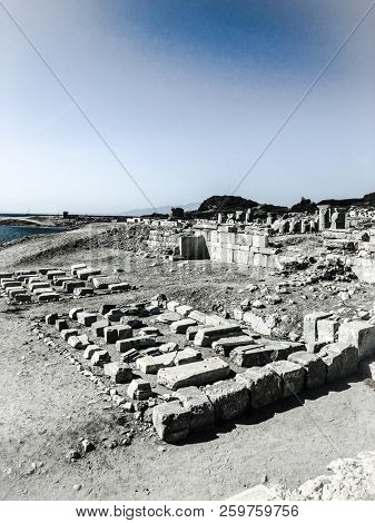 Ruins and archaeological site of Knidos, city of ancient greece  