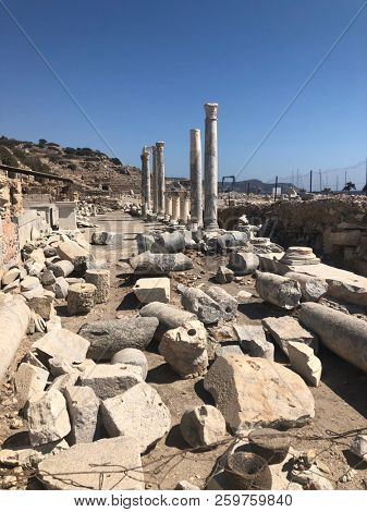 Ruins and archaeological site of Knidos, city of ancient greece  