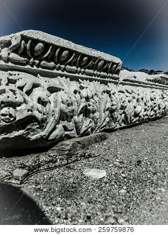 Ruins and archaeological site of Knidos, city of ancient greece  