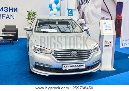 Krasnoyarsk, Russia - September 22, 2018: Exhibition Motor Expo Show Car Lifan Murman. Front View.