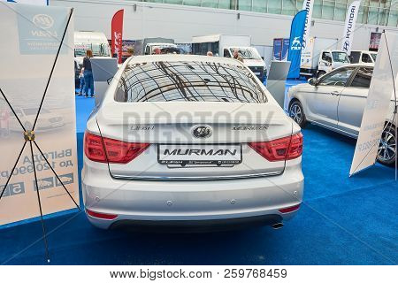 Krasnoyarsk, Russia - September 22, 2018: Exhibition Motor Expo Show Car Lifan Murman. Rear View.