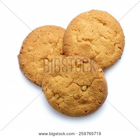 Pile Of Fresh Homemade Cookies Isolated On White Background