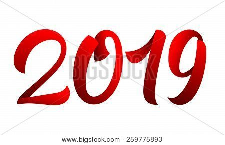 2019. Brush Calligraphy Numbers For New Year 2019 Celebration