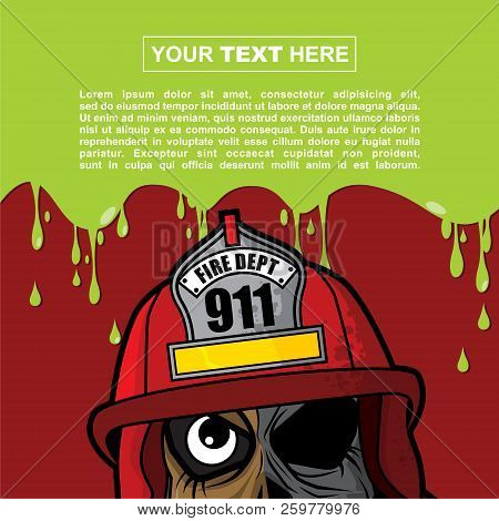 Design Templates For Posters And Backgrounds With Halloween Themes - Fire Fighter Zombie
