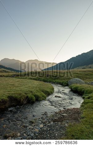 River In Baqueira In Summer, Valle De Aran
