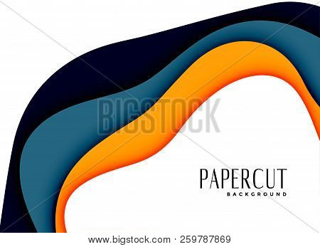 Abstract Papercut Layred Background Design Vector Illustration