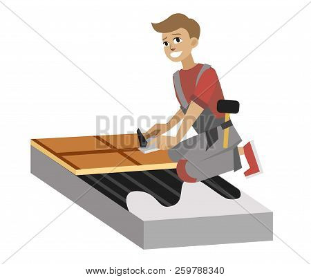 Tile With Insulation Poster With Text Names Vector
