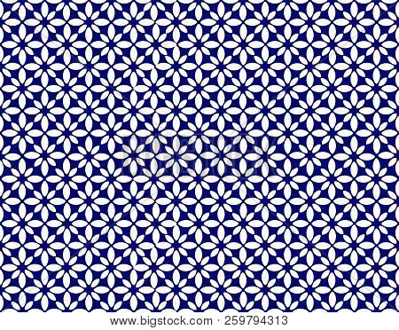 Japanese Seamless Pattern.japanese Tenugui. Vector. Pattern Of Rice