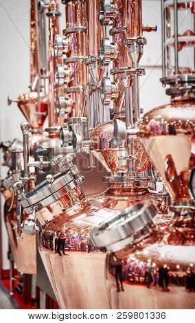 Fragment Of Copper Alembic For Making Alcohol