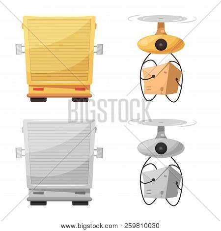 Vector Illustration Of Goods And Cargo Sign. Set Of Goods And Warehouse Vector Icon For Stock.