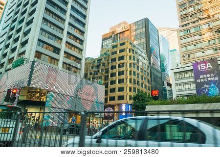 Hong Kong, China - November 02, 2017. Esprit Shop At Intersection Of Kowloon  Park Dr And Peking Rd