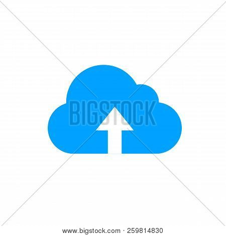 Vector Upload Icon, Cloud With Arrow, Loading Concept, Isalated On White Background Flat Design Elem